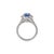 Modern 14k White Gold Agl Ceylon 3.54ct Oval Sapphire Halo Diamond Cocktail Ring, Size 6 For Sale - Image 3 of 9