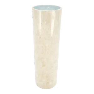 Turning Top Lighted Electrified Tessellated Marble Round Pedestal Stand