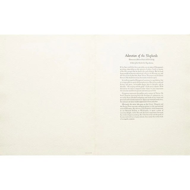 1950s After Giorgione, "Adoration of the Shepherds" Full-Color Print For Sale In Dallas - Image 6 of 10