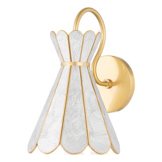 Mitzi Lyra 7 in. 1 Light Wall Sconce in Aged Brass Finish For Sale