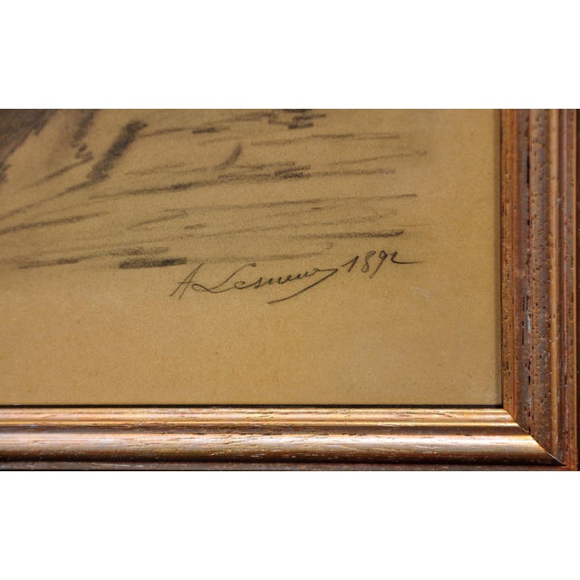 Lesueur, One Thousand and One Nights, 1892, Charcoal & Gouache & Paper, Framed For Sale - Image 3 of 18