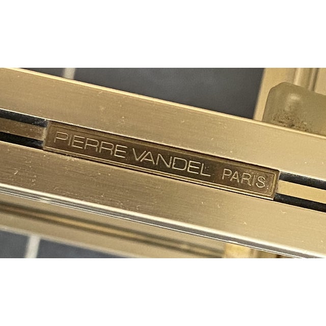 1970s Vintage Storage Unit in Gold-Plated Metal and Glass by Pierre Vandel, 1970s For Sale - Image 5 of 16