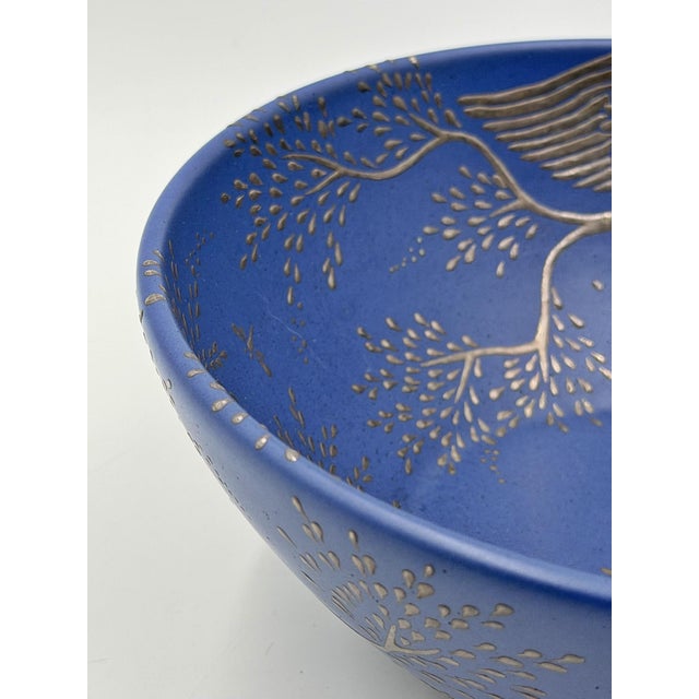 Emilia Castillo Cobalt Blue & Pure Silver Parrot Bowl, Taxco Mexico 1980s For Sale - Image 9 of 18