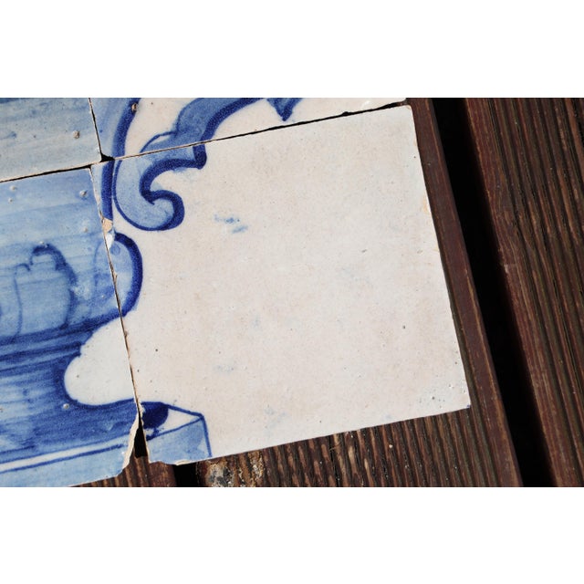 Tile Mural Panel Depicting a Baroque Jardinière With Flowers, Portuguese, 18th Century For Sale - Image 11 of 13
