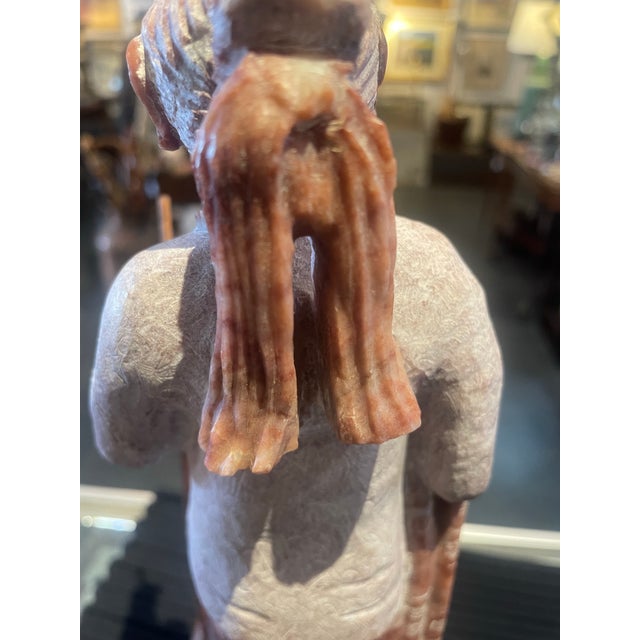 Native American 1990s Native American Raspberry Alabaster Sculpture of Woman by Tim Washburn For Sale - Image 3 of 8