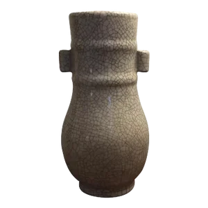 19h Century Chinese Porcelain Crackle Glaze Hu Shape Vase