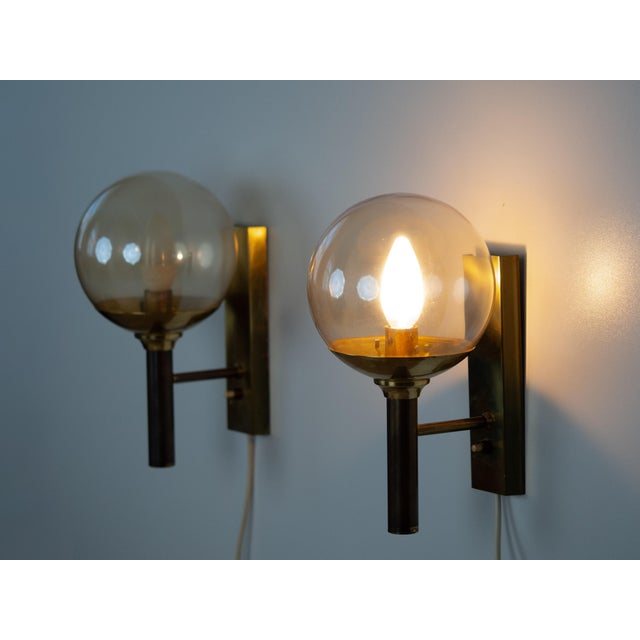 Gold Danish Wall Lamps by Svend Mejlstrom, 1960s, Set of 2 For Sale - Image 8 of 10