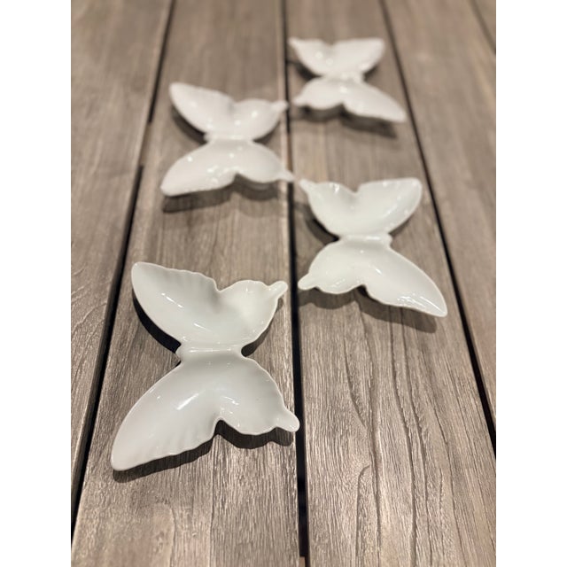 Porcelain Butterfly Catchall Vide-Poche Jewelry Dish-Set of 4 For Sale In Palm Springs - Image 6 of 7