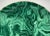 Stunning, oversized faux malachite earthenware platter made by L'Objet and accompanied with a large acrylic stand for...