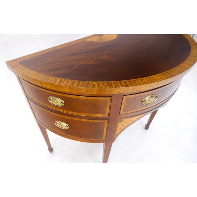 Baker Banded Inlayed Demi Lune Federal Sideboards MINT! For Sale - Image 12 of 18