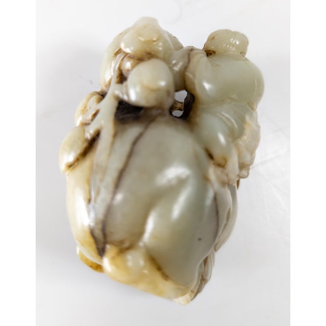 20th Century Chinese Qing Style Nephrite Jade Carving of Boys and Ram For Sale - Image 13 of 13