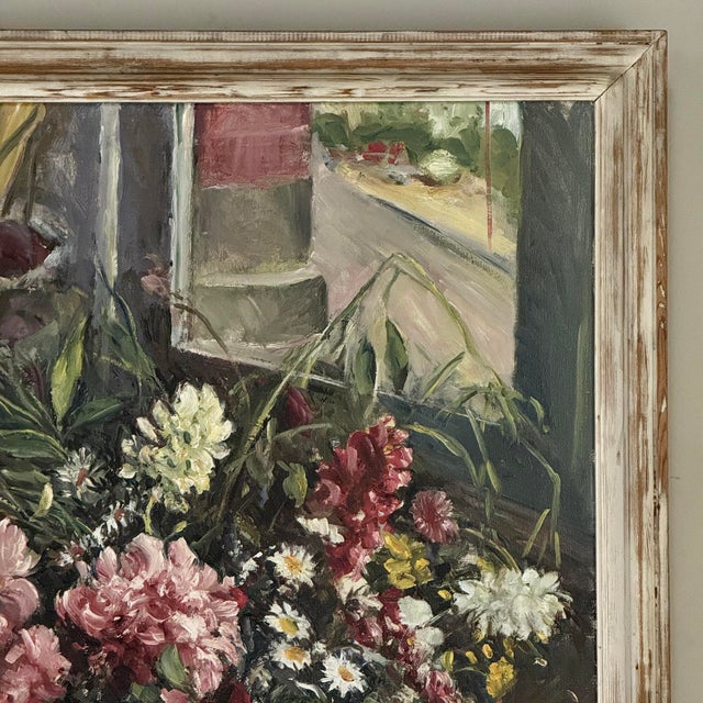 Dark Green Framed Oil Painting on Canvas by Henri Dufaux (1879-1980) For Sale - Image 8 of 15