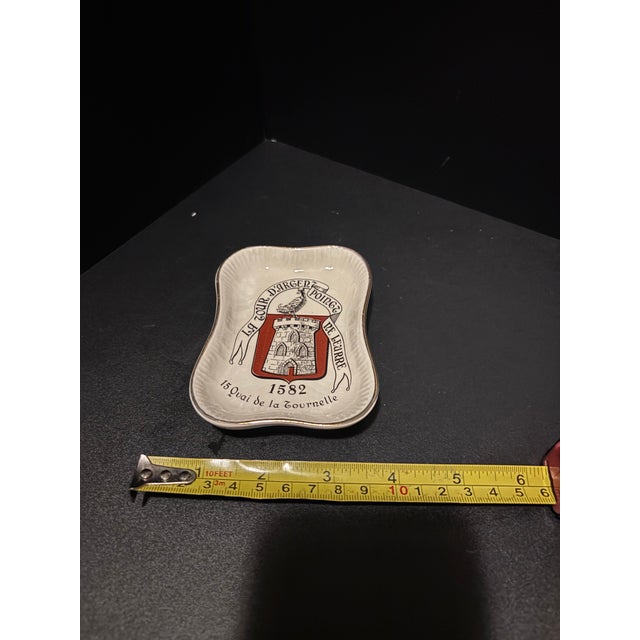 French Porcelain Vide-Poches by La Tour d'Argent X Manufacture De Longchamp, 4"x3" For Sale - Image 3 of 6