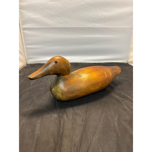 Frank L. Beall 1986 Signed Wooden Mason Detroit Salesman Sample 15” Duck Decoy For Sale In New York - Image 6 of 11
