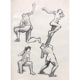 1980s John Reilly Nude Figure Studies Drawing For Sale