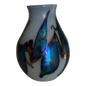 2000s Jeremiah Lotton Modern Art Glass Iridescent Vase