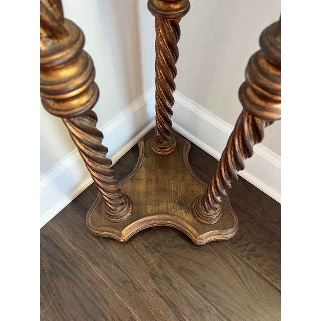 Vintage Venetian Gold Twisted Leg Pedestal For Sale - Image 4 of 9