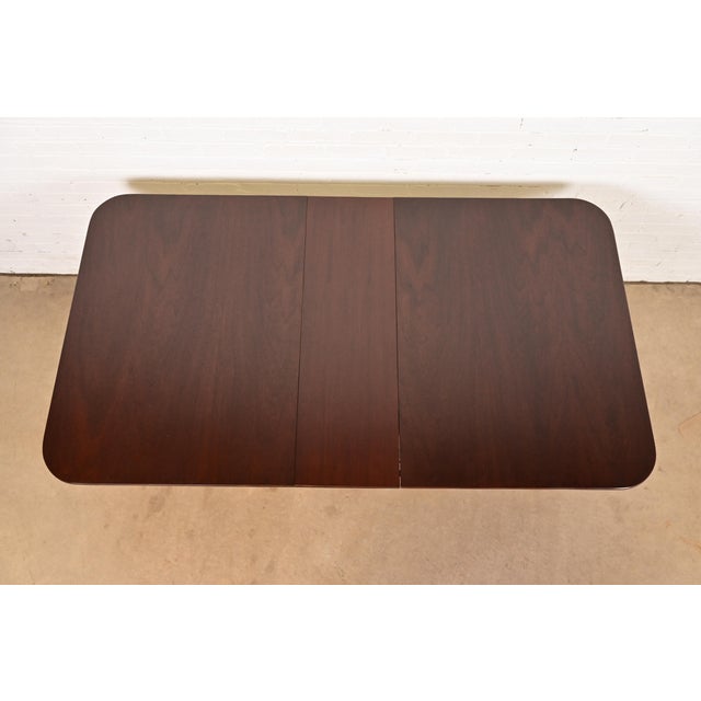 Baker Furniture Company Baker Furniture Style Georgian Mahogany Double Pedestal Extension Dining Table, Newly Refinished For Sale - Image 4 of 13