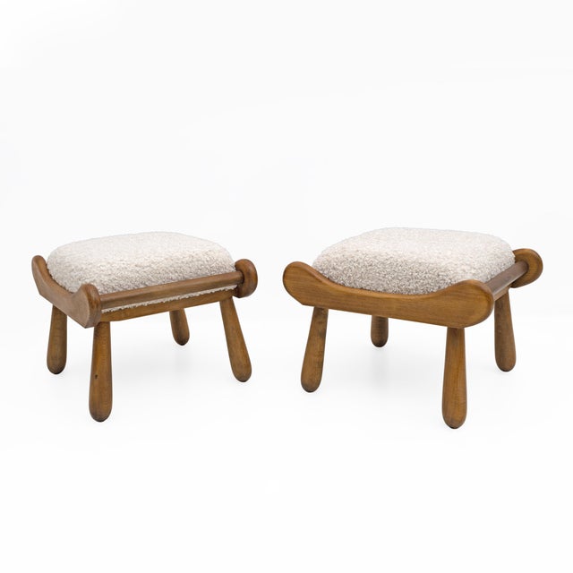 Mid-Century Modern Set of Mid-Century Modern Beech Stools in the style of Philip Arctander, 1960s For Sale - Image 3 of 6