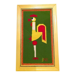 1970’s Vintage Rooster Needlepoint For Sale