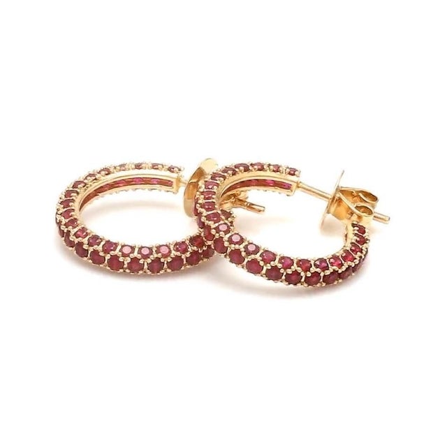 3.09 Ct Natural ruby earring in 14k gold For Sale - Image 4 of 18