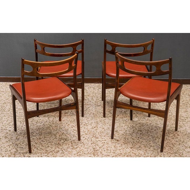 Mid-Century Modern Dining Chairs by Johannes Andersen for Uldum Møbelfabrik, Denmark, 1960s, Set of 4 For Sale - Image 3 of 11