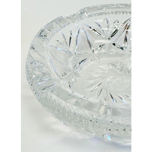 Vintage Round Cut Glass Display or Trinket Dish or Ashtray For Sale In Kansas City - Image 6 of 7