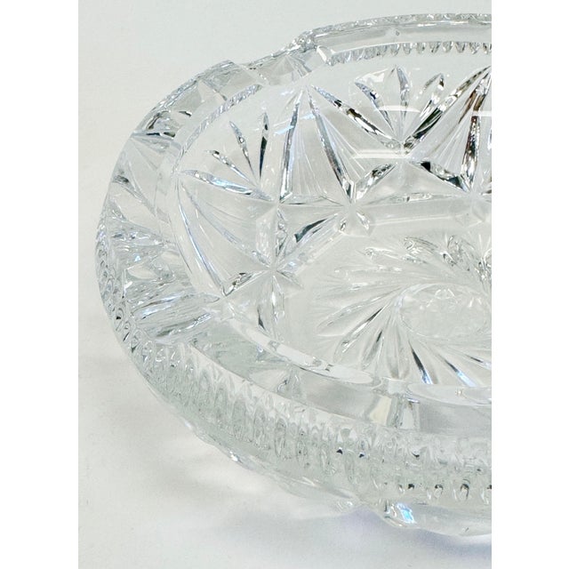 Vintage Round Cut Glass Trinket Dish, Candy Dish or Ashtray For Sale In Kansas City - Image 6 of 7