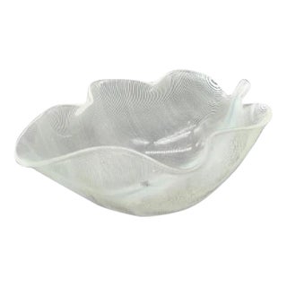 1950s Venini Murano Glass Leaf Bowl by Tyra Lundgren For Sale