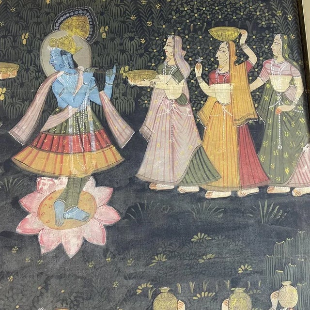 Indian Artist, Tapestry Dancers, 1900s, Oil, Framed For Sale - Image 7 of 11