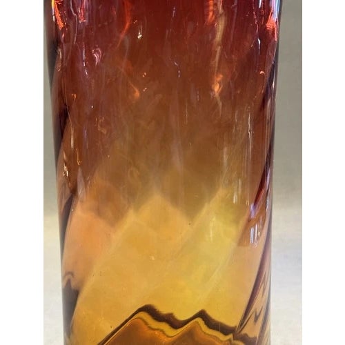 9.5" Antique Victorian Amberina Swirl Art Glass Vase For Sale - Image 12 of 12