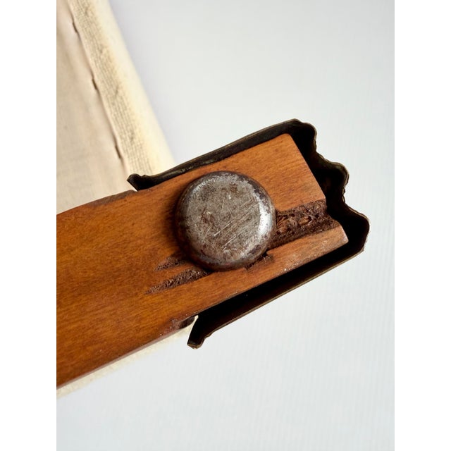 Vintage Large Floral Needlepoint Footstool Ottoman With Wood and Brass Clawfeet For Sale - Image 12 of 12