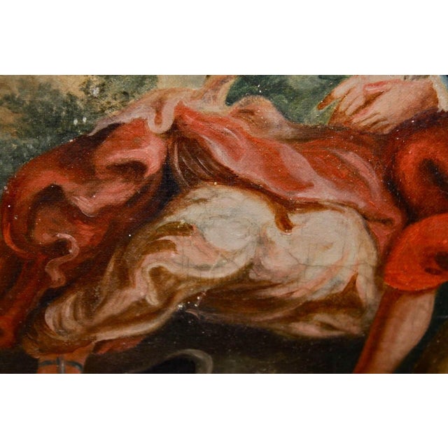 Carved Walnut Trumeau With Inset Painting For Sale - Image 9 of 9