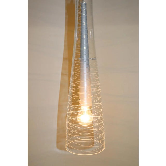Late 20th Century Italian Mid-Century Modern Blown Glass Pendant Lamp For Sale - Image 5 of 10