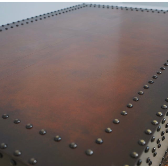 Ralph Lauren Leather Studded Claw Foot Coffee Table For Sale - Image 10 of 17