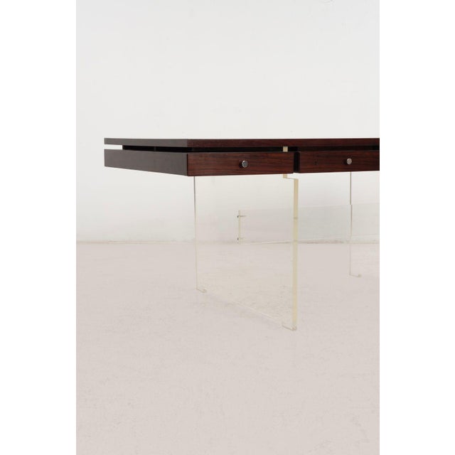 Poul Nørreklit Rosewood and Lucite Executive Desk for Sigurd Hansen, Denmark, 1960s For Sale - Image 11 of 18