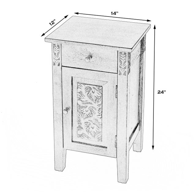 The Switra one drawer one door end table brings a natural and unique look to your living room , bedroom or anywhere in...