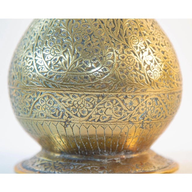 Antique Mughal Engraved 19th Century Hookah Base Indo-Persian For Sale In Palm Springs - Image 6 of 13