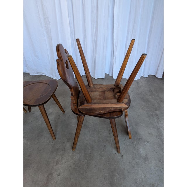 Farmhouse Tyrolean Chair with Heart Cutout Back, 1970s, Set of 4 For Sale - Image 15 of 18