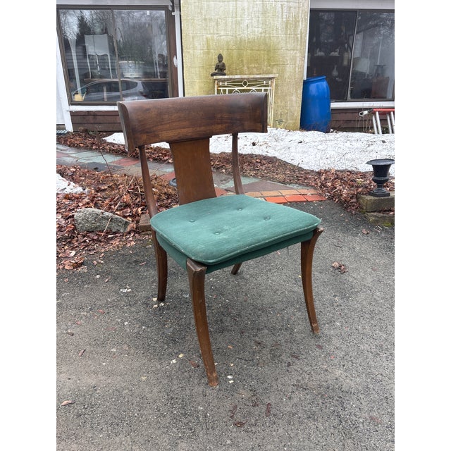 Wood 1970s Set of Ten Mic Century Modern Klismos Dining Chairs For Sale - Image 7 of 8