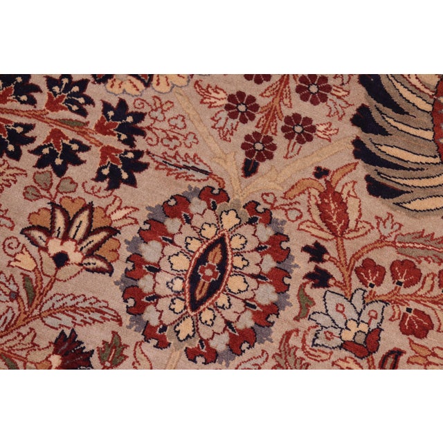 Art Nouveau 1990's Tabriz Pak-Persian Gray/Blue Wool Rug - 8'2'' X 9'9'' For Sale In New York - Image 6 of 9