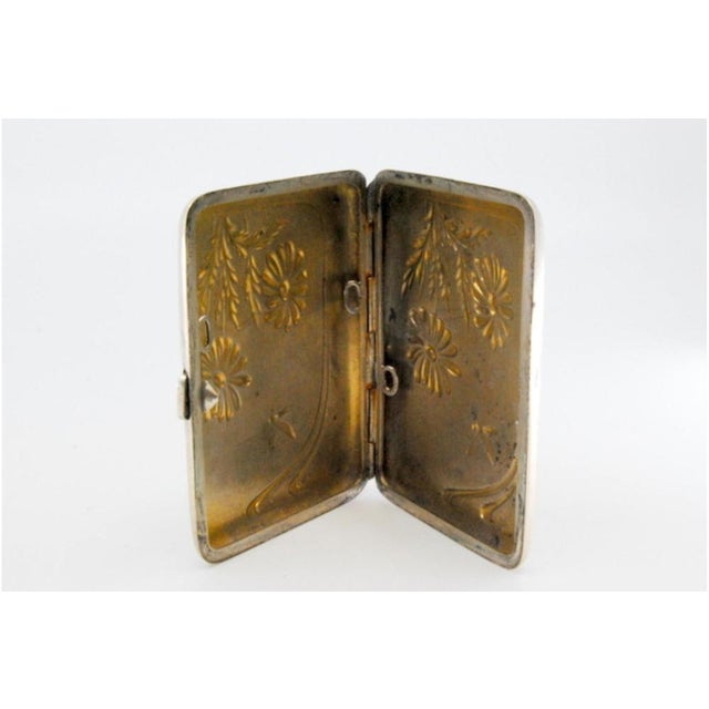 Silver Cigarette Case in Art Nouveau Style For Sale - Image 4 of 10