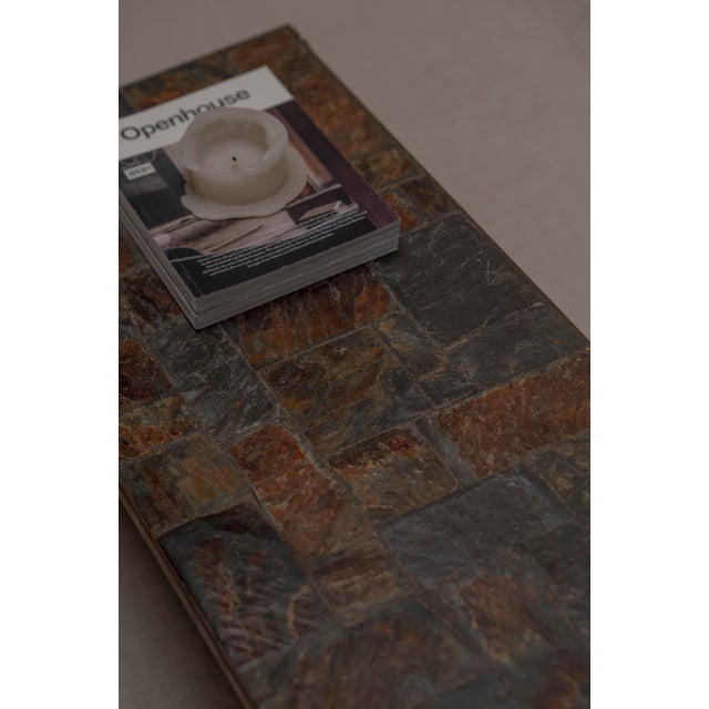 Mid-Century French Slate and Iron Coffee Table, 1960s For Sale - Image 9 of 11