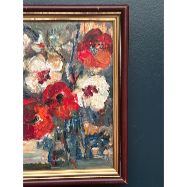 L. Stokes, Red Poppies and White Blossoms, 1960s, Oil Painting on Canvas, Framed For Sale - Image 14 of 18