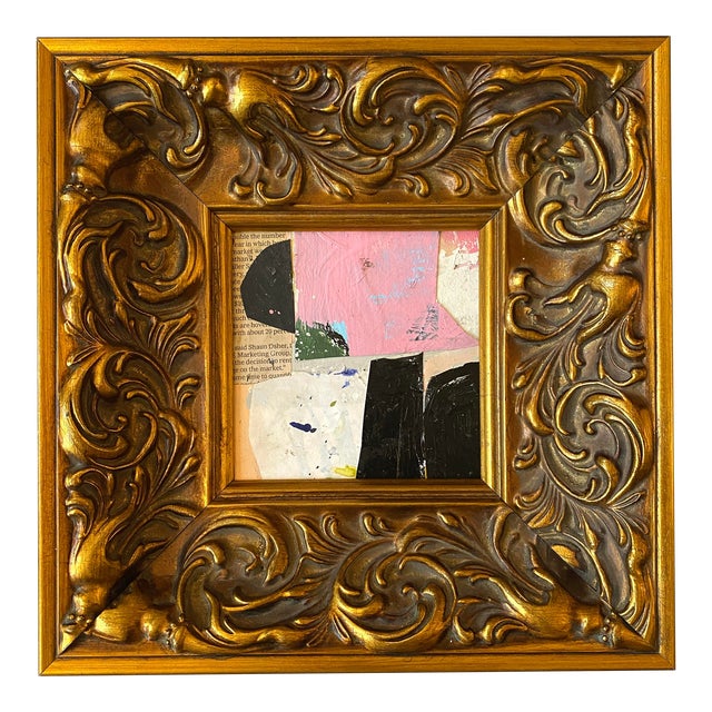 Sarah Trundle, Contemporary Abstract Mixed Media Collage, Framed, "Read All About It" For Sale