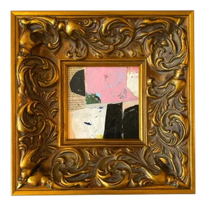 Sarah Trundle, Contemporary Abstract Mixed Media Collage, Framed, "Read All About It"