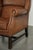Sheepskin Wing Armchair in Warm Cognac Color For Sale - Image 11 of 13