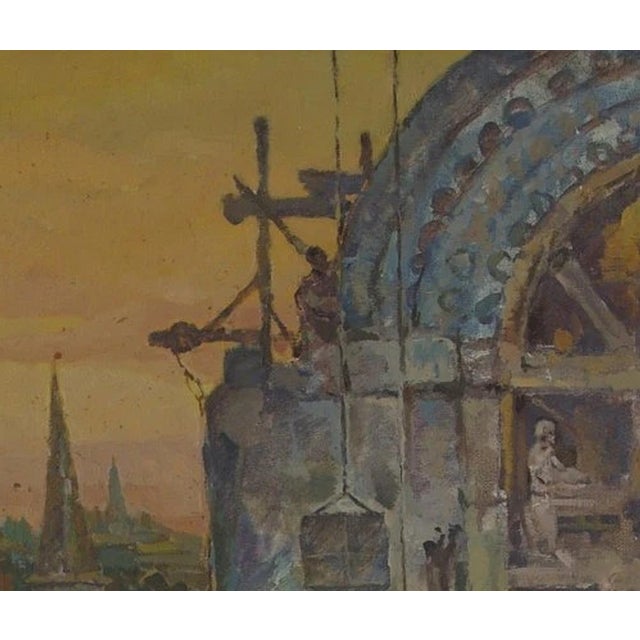Realism Antique Monumentscastles Architectural Monuments Oil Painting Original Soviet Art Ukrainian Artist Gorbachchenko A. 75-90 For Sale - Image 3 of 6