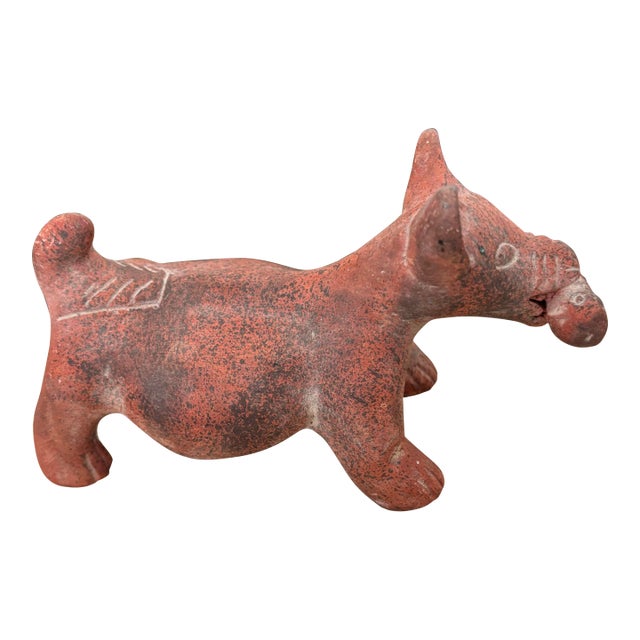 20th Century Mesoamerican Pre-Columbian Style Clay Pottery Dog Sculpture For Sale