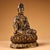1950s Vintage Chinese Mud‑Gilded Bronze Guanyin Bodhisattva Seated Lotus Figure, Chinoiserie Altar Statue For Sale - Image 5 of 10